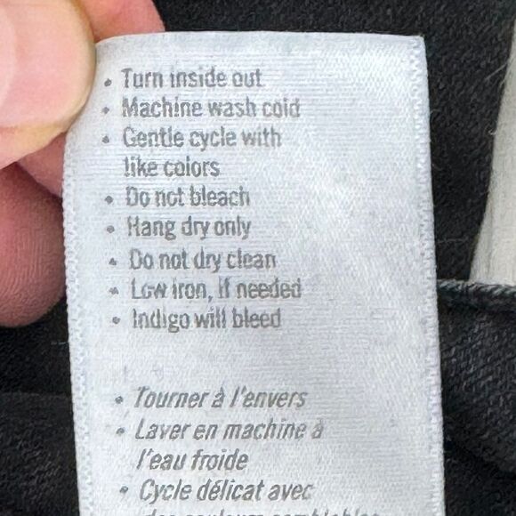 PAIGE Hoxton Ankle Black Distressed Skinny Jeans Sz 26 - Picture 8 of 9